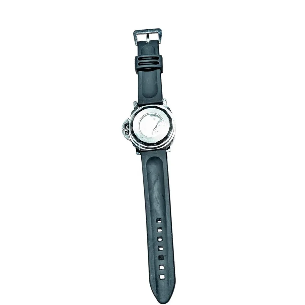 COPY PANERAI LUMINOR GMT Water Resistant Rubber Strap Automatic Black Dial Stain